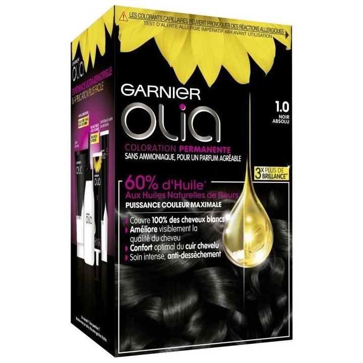 Coloration Permanente Olia GARNIER 1.0 Noir Absolu