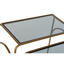 Set de 2 Tables Gigognes DKD Home Decor Doré Métal Verre 55 x 30 x 55 cm