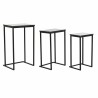 Set de 3 Tables Gigognes DKD Home Decor 40 x 26 x 65 cm Noir Métal Marbre