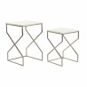 Set de 2 Tables Gigognes DKD Home Decor Argenté Métal Marbre 40 x 40 x 60,5 cm