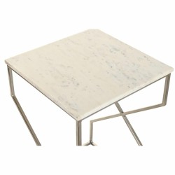 Set de 2 Tables Gigognes DKD Home Decor Argenté Métal Marbre 40 x 40 x 60,5 cm