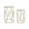 Set de 2 Tables Gigognes DKD Home Decor Doré Métal Blanc Marbre 38 x 38 x 60 cm