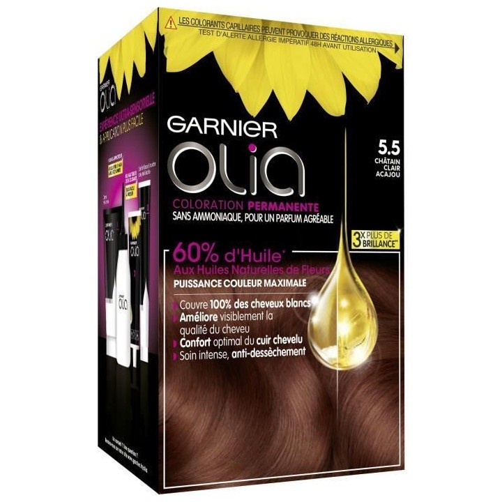 Coloration Permanente Olia GARNIER - Sans ammoniaque - 5.5 Châtain Cl