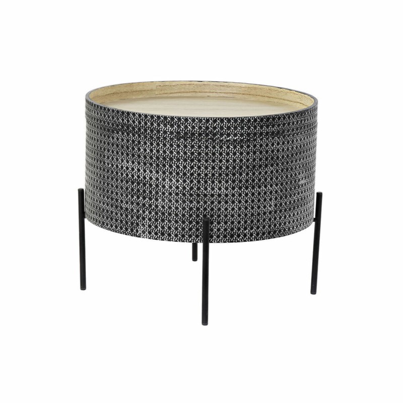 Table d'appoint DKD Home Decor Argenté Noir Métal MDF (45 x 45 x 39 cm)