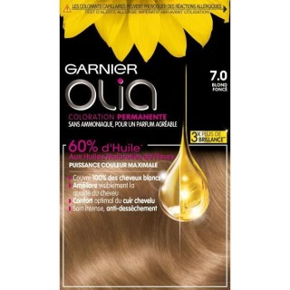 Coloration Permanente Olia GARNIER - Sans Ammoniaque - 7.0 Blond Fonce
