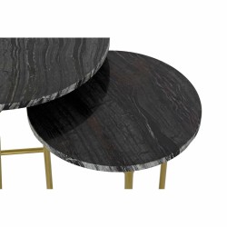 Set de 2 Tables Gigognes DKD Home Decor Noir Doré Métal Marbre 40 x 40 x 45 cm