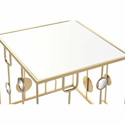 Set de 2 Tables Gigognes DKD Home Decor Doré Métal Miroir 50 x 50 x 50 cm