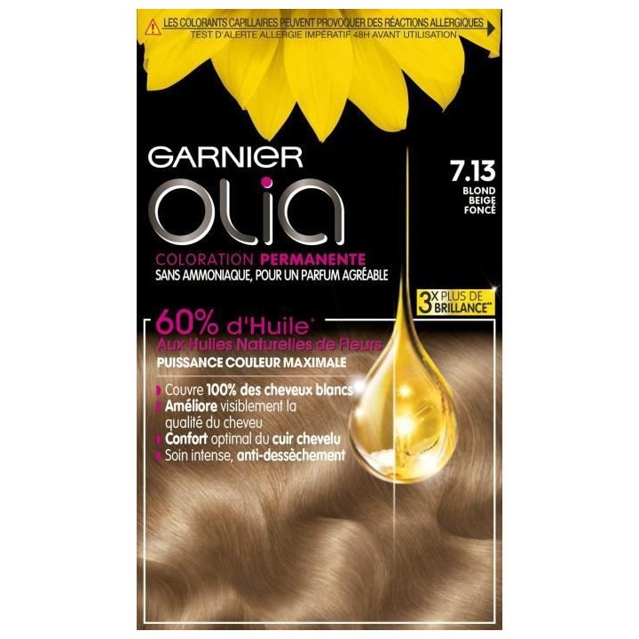 Coloration Permanente Olia GARNIER - Sans Ammoniaque - 7.13 Blond Beig
