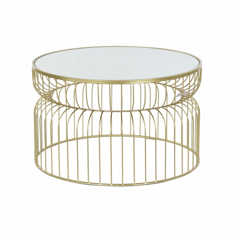 Table d'appoint DKD Home Decor Miroir Doré Métal (71 x 71 x 43 cm)