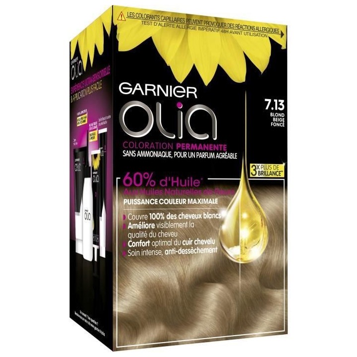 Coloration Permanente Olia GARNIER - Sans Ammoniaque - 7.13 Blond Beig