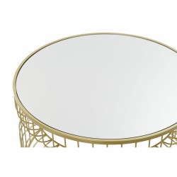 Table d'appoint DKD Home Decor Miroir Doré Métal (71 x 71 x 43 cm)