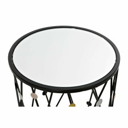 Set de 2 Tables Gigognes DKD Home Decor Miroir Argenté Noir Doré Métal (46 x 46 x 59,5 cm) (2 pcs)