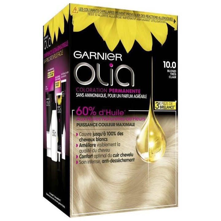 Coloration Permanente Olia GARNIER Sans Ammoniaque - 10.0 Blond Tres C