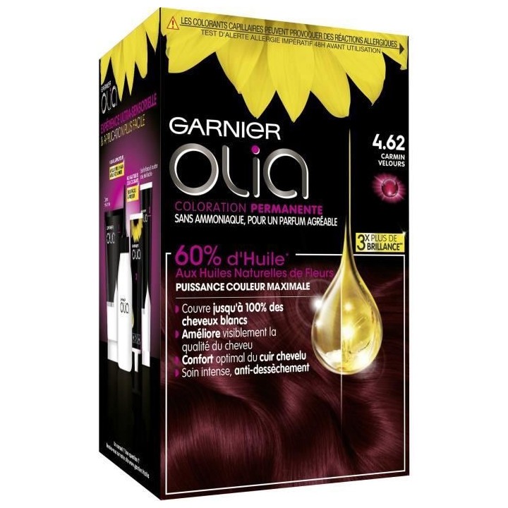 Coloration permanente Olia GARNIER N°4.62 Carmin velours