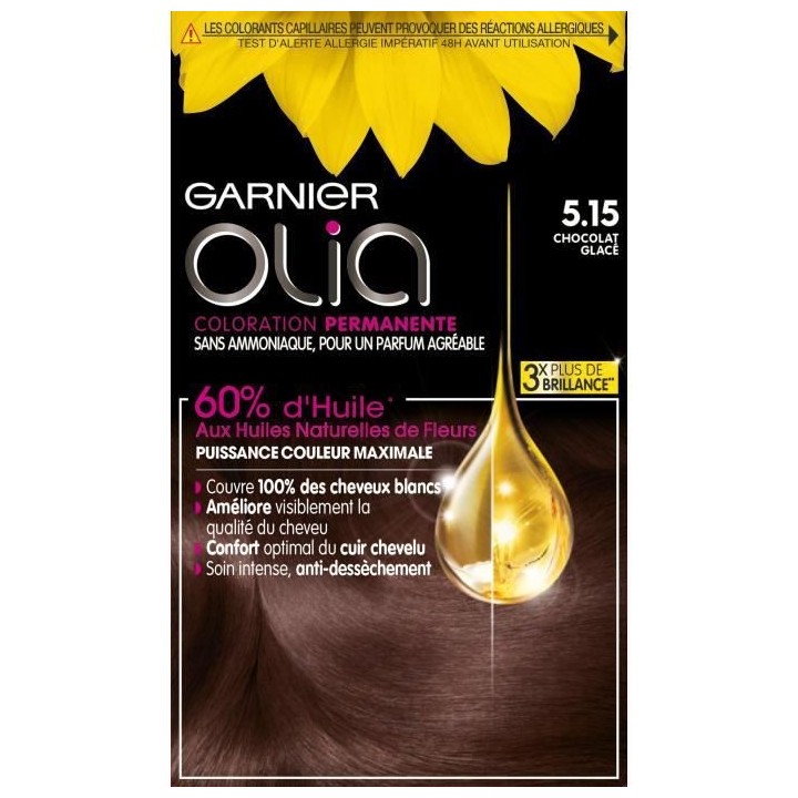Coloration Permanente Olia GARNIER - Sans ammoniaque - 5.15 Chocolat G