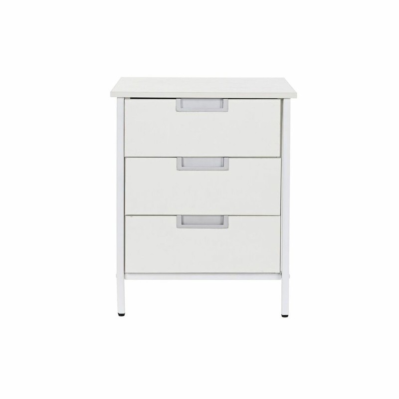 Caisson à Tiroirs DKD Home Decor Métal MDF Blanc (40 x 40 x 50 cm)