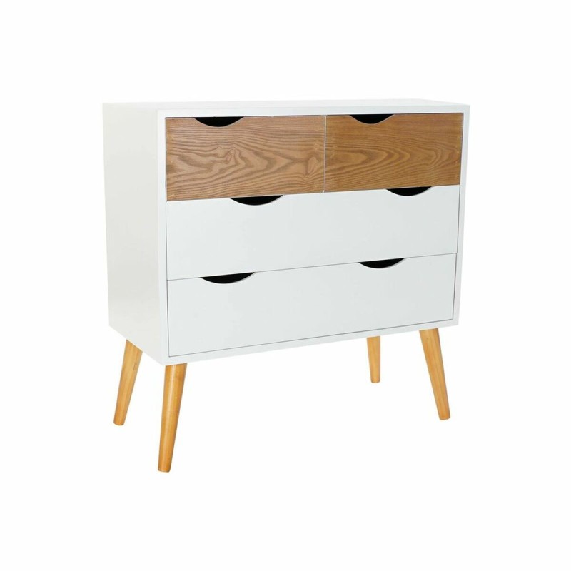 Caisson à Tiroirs DKD Home Decor Bois MDF Blanc Marron 80 x 38 x 80 cm