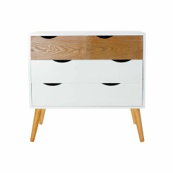 Caisson à Tiroirs DKD Home Decor Bois MDF Blanc Marron 80 x 38 x 80 cm