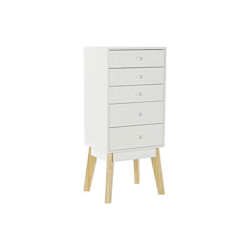 Caisson à Tiroirs DKD Home Decor Naturel MDF Blanc (40 x 30 x 90 cm)