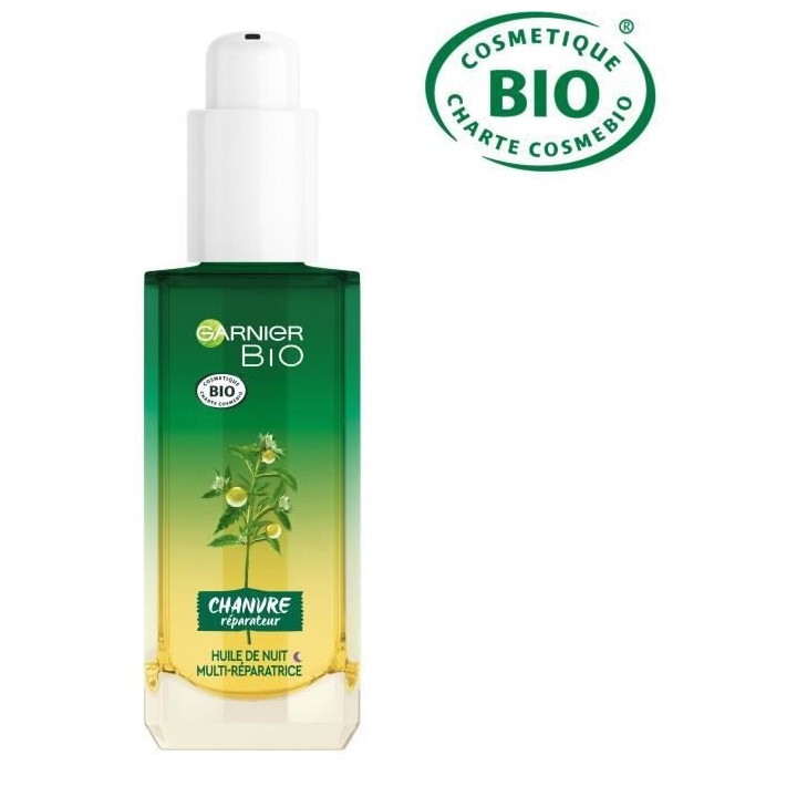 Huile de Nuit Multi-Réparatrice GARNIER Chanvre Bio 30 ml