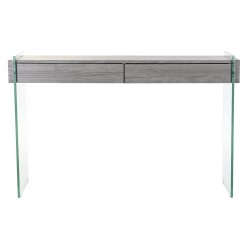 Console DKD Home Decor Gris Transparent Verre Bois MDF 120 x 40 x 76 cm