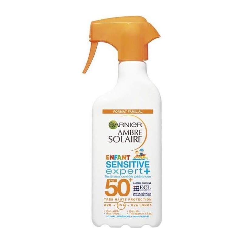 Creme GARNIER Ambre Solaire Sensitive Expert+ - Gâchette Enfant SPF50+ - 300 ml