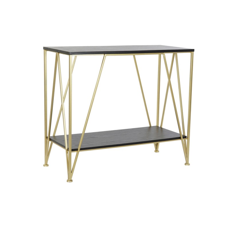 Console DKD Home Decor Noir Doré Bois Métal 81,5 x 36 x 71,5 cm