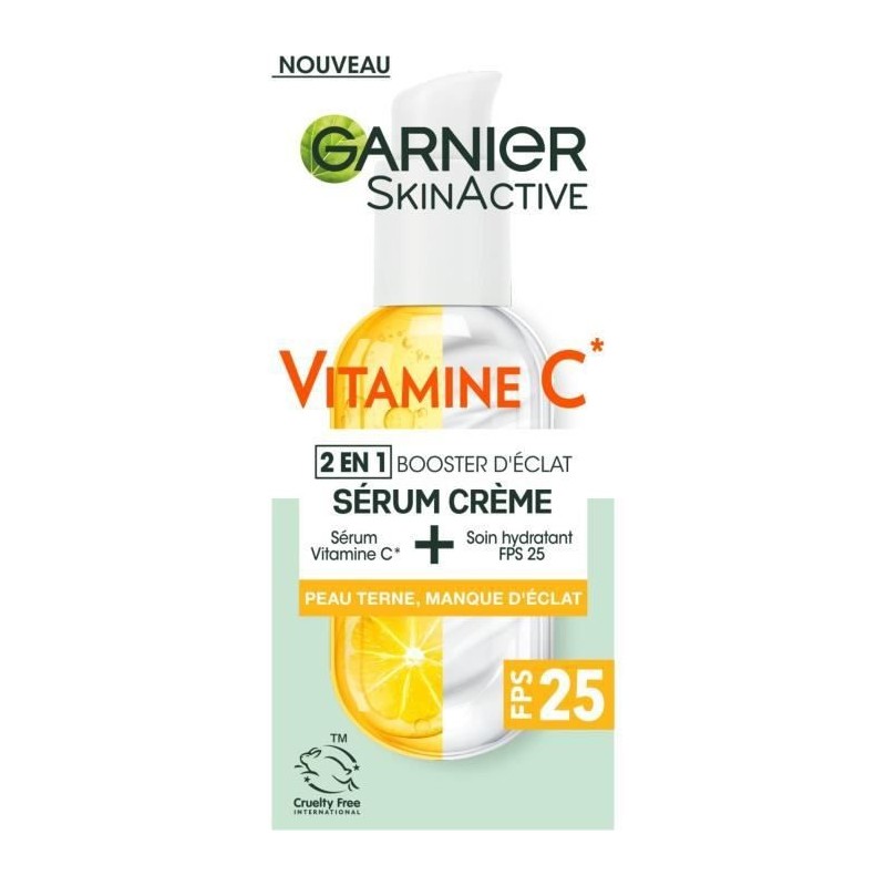 Sérum Creme 2en1 GARNIER Booster d'éclat Vitamine C - 50 ml