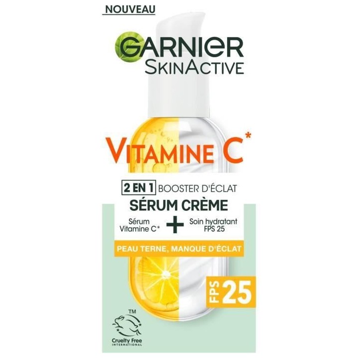 Sérum Creme 2en1 GARNIER Booster d'éclat Vitamine C - 50 ml