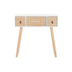 Console DKD Home Decor Naturel Blanc Bois de paulownia (80 x 32 x 80 cm)