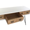 Console DKD Home Decor Sapin Naturel Métal Blanc (140 x 40 x 77 cm)