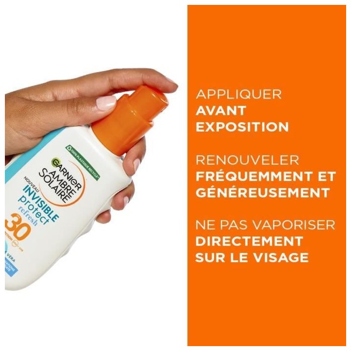 Spray Protecteur - GARNIER - Ambre Solaire - ReFresh SPF 30 - Invisibl