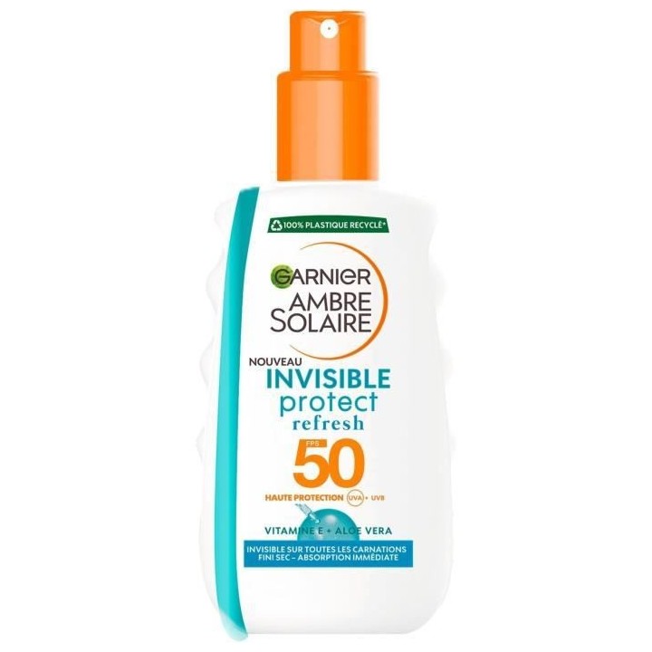GARNIER Ambre Solaire Spray Protecteur ReFresh SPF 50 Invisible sur to
