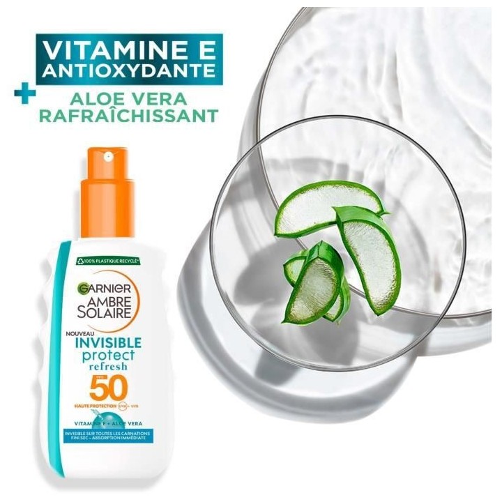 GARNIER Ambre Solaire Spray Protecteur ReFresh SPF 50 Invisible sur to