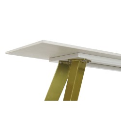 Console DKD Home Decor Céramique Doré Métal Blanc Moderne (120 x 40 x 76 cm)