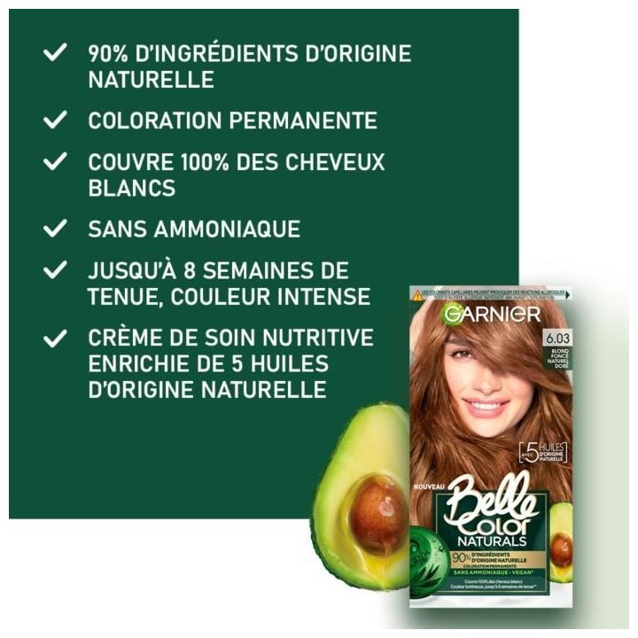 Coloration permanente Belle Color Naturals GARNIER - Sans ammoniaque -