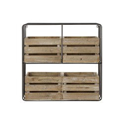 Étagère DKD Home Decor Noir Naturel Bois Métal 72 x 22 x 72 cm