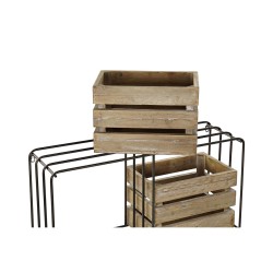 Étagère DKD Home Decor Noir Naturel Bois Métal 72 x 22 x 72 cm