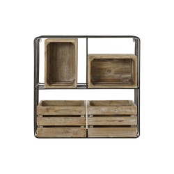 Étagère DKD Home Decor Noir Naturel Bois Métal 72 x 22 x 72 cm