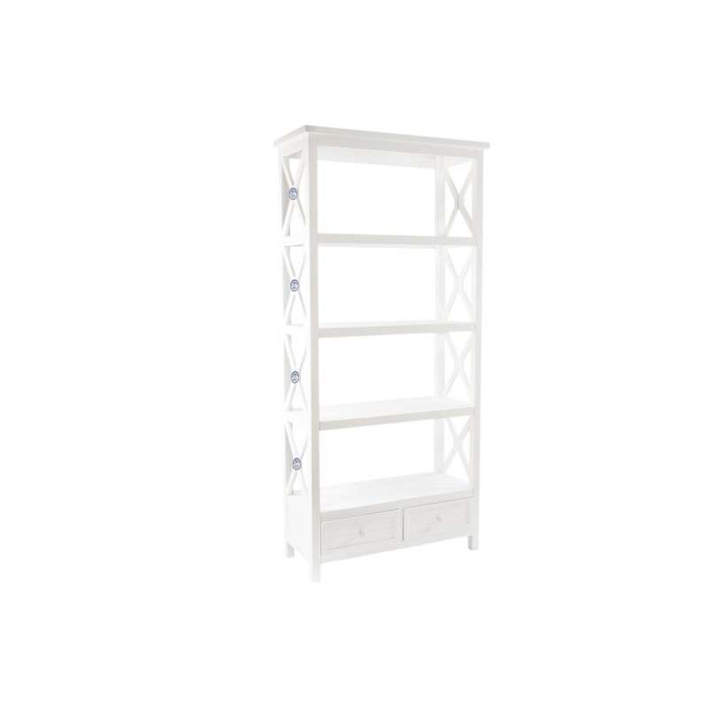 Étagère DKD Home Decor Blanc Orange Bois Plastique 90 x 38 x 191 cm