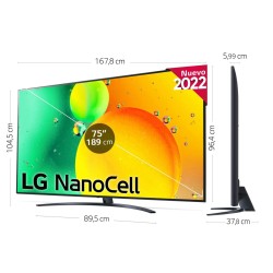 TV intelligente LG 75NANO766QA 75" 4K ULTRA HD NANO CELL WIFI 4K Ultra HD HDR 75" NanoCell AMD FreeSync