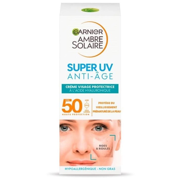 GARNIER Ambre Solaire Super UV Creme visage protectrice anti-âge a l'