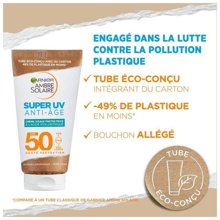 GARNIER Ambre Solaire Super UV Creme visage protectrice anti-âge a l'