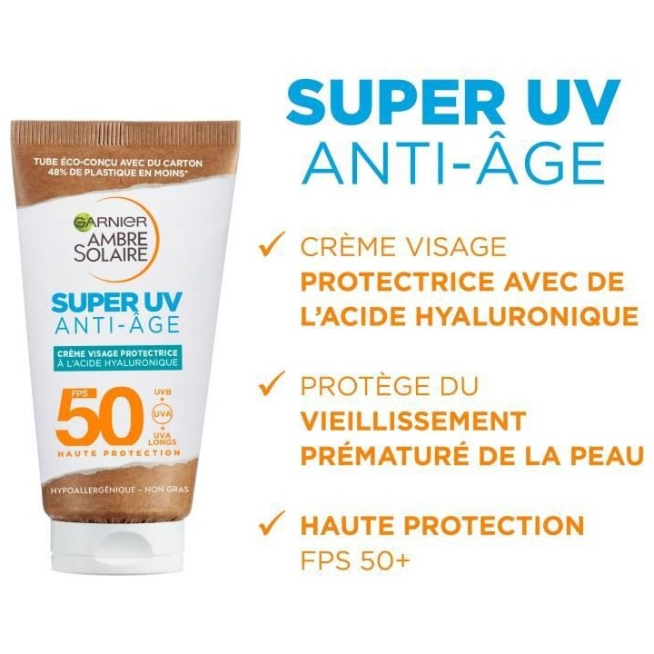 GARNIER Ambre Solaire Super UV Creme visage protectrice anti-âge a l'