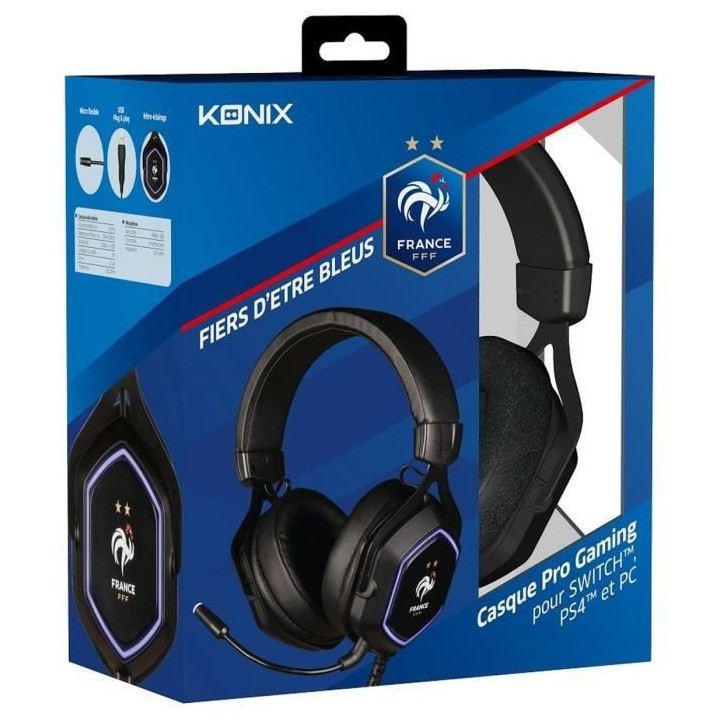 Casque Gamer Hexagone FFF 7.1 USB - KONIX - Multi-plateformes - Noir