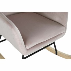 Fauteuil à Bascule DKD Home Decor Noir Rose Naturel Métal Plastique 68 x 90 x 92 cm 66 x 80 x 90 cm