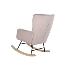 Fauteuil à Bascule DKD Home Decor Noir Rose Naturel Métal Plastique 68 x 90 x 92 cm 66 x 80 x 90 cm