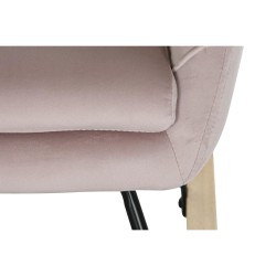 Fauteuil à Bascule DKD Home Decor Noir Rose Naturel Métal Plastique 68 x 90 x 92 cm 66 x 80 x 90 cm