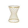 Table d'appoint DKD Home Decor Verre Doré Métal (46 x 46 x 65 cm)