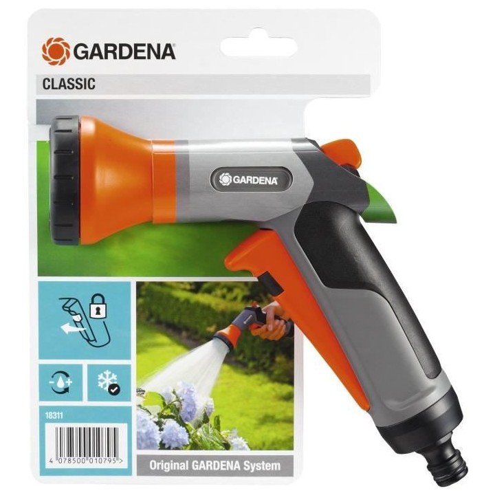 GARDENA Pistolet-arrosoir multijet Classic – Jet de brume – Débit